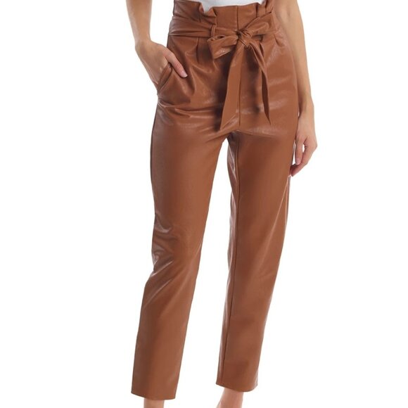Commando Faux Leather Paperbag Pants - SLG451 (Cocoa) - Picture 1 of 2
